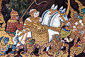 Detail from a mural painting with a 'Ramakien' motif - Thai version of the Indian Ramayana - from the temple complex of the Emerald Buddha, Bangkok (late 18th century) 